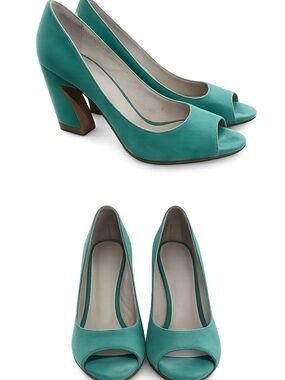 Women’s Teal Open-Toe Block Heel Sandals